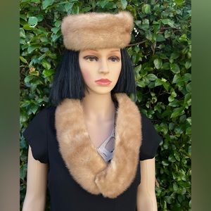 VINTAGE FUR MINK HAT & MINK STOLE